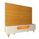 Ver imagem 2 de Rack com Painel para TV até 84 Polegadas com LED 100% MDF 217CMX237CM Pés em Madeira Maciça com LED 1 Gaveta 2 Portas Luminare Nobre