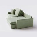 Ver imagem 6 de Sofá Cama Bélgica Retrátil e Reclínável 2,50m em Linho Columbia Premium Verde Militar - Home Mobily