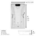 Ver imagem 2 de Banheira Retangular Toronto Completa com Hidro - 220v