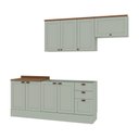 Ver imagem 2 de Cozinha Completa Iluminata 8 Portas 3 Gavetas 100% MDF Mint/Ébano - Genialflex