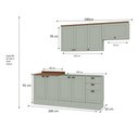 Ver imagem 4 de Cozinha Completa Iluminata 8 Portas 3 Gavetas 100% MDF Mint/Ébano - Genialflex