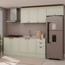 Ver imagem 1 de Cozinha Completa Iluminata 8 Portas 3 Gavetas 100% MDF Mint/Ébano - Genialflex