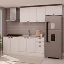 Ver imagem 1 de Cozinha Completa Iluminata 8 Portas 3 Gavetas 100% Mdf Branco/ébano - Genialflex
