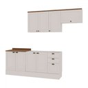 Ver imagem 2 de Cozinha Completa Iluminata 8 Portas 3 Gavetas 100% Mdf Branco/ébano - Genialflex