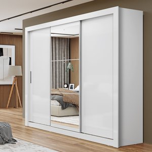 Guarda-Roupa Casal com Espelho 3 Portas 4 Gavetas 185,5cm Viena Yescasa