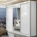 Ver imagem 1 de Guarda-Roupa Casal com Espelho 3 Portas 4 Gavetas 185,5cm Viena Yescasa
