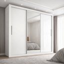 Ver imagem 1 de Guarda-Roupa Casal com Espelho 3 Portas 4 Gavetas 185,5cm Viena Yescasa Branco
