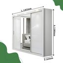 Ver imagem 3 de Guarda-Roupa Casal com Espelho 3 Portas 4 Gavetas 185,5cm Viena Yescasa Branco