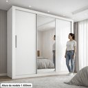 Ver imagem 5 de Guarda-Roupa Casal com Espelho 3 Portas 4 Gavetas 185,5cm Viena Yescasa Branco