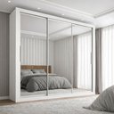 Ver imagem 1 de Guarda-Roupa Casal 3 Portas com Espelho e 4 Gavetas 185,5cm Viena Yescasa Branco