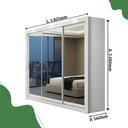 Ver imagem 3 de Guarda-Roupa Casal 3 Portas com Espelho e 4 Gavetas 185,5cm Viena Yescasa Branco