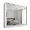 Ver imagem 2 de Guarda-Roupa Casal 3 Portas com Espelho e 4 Gavetas 185,5cm Viena Yescasa Branco