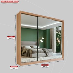 Guarda Roupa Casal 3 Portas com Espelho e 2 Gavetas 100% MDF London Yescasa - 4 Guarda Roupa Casal 3 Portas com Espelho e 2 Gavetas 100% MDF London Yescasa - 4