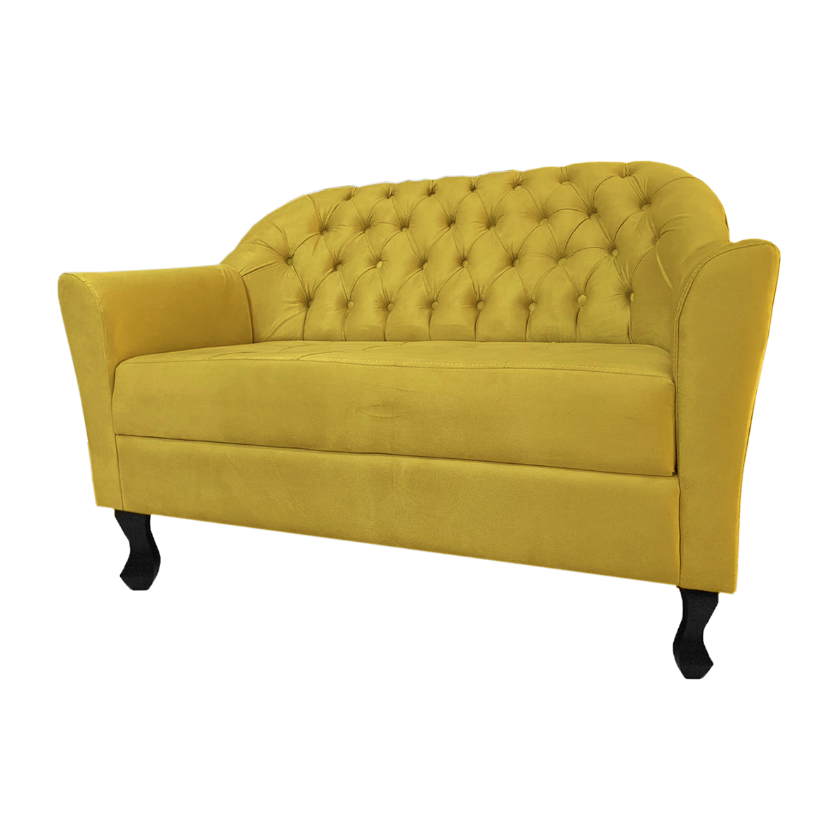 Sofá Namoradeira 2 Lugares para Quarto e Sala Júlia Suede Amarelo - Dl Decor - 2