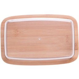 10 Manteigueiras Bambu Tampa Plástica Lyor 19x12,5x6cm Restaurante Porta Queijos Mesa Posta - 7