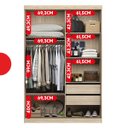 Ver imagem 7 de Guarda-Roupa Solteiro 2 Portas Correr 2 Gavetas Tuco Yescasa