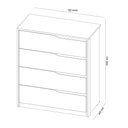 Ver imagem 5 de Guarda Roupa Belga 2 Portas e Cômoda Atria Amêndola Grafito com Cabeceira Luiza 140 cm Preto – Demar