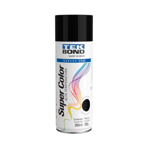 Tinta Preto Brilhante Super Color Alta Temperatura Tek Bond