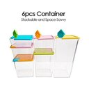 Ver imagem 4 de JOGO POTES HERNETICOS EMPILHAVEL KIT ORGANIZADOR COM 6 POTES PORTA MANTIMENTOS ALIMENTOS