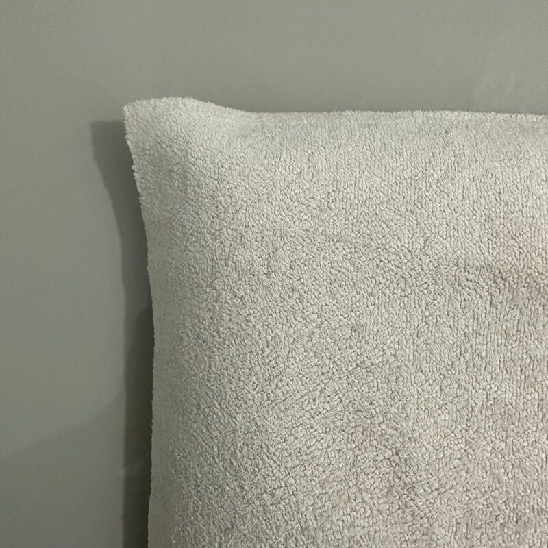 Cabeceira Pétala 120cm para Cama de Solteiro:bouclé Natural