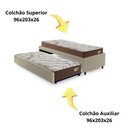 Ver imagem 7 de Bicama Box Solteirão 103x208 Courino Linho Bege com 2 Colchões Relax Adorabile Molas Ensacadas