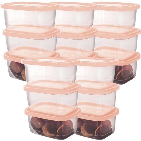 Jogo de Potes Vasilhas Plastica Frezer Microondas Kit 15 Pçs