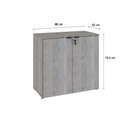 Ver imagem 6 de Armário Baixo com 02 Portas 75x80x42cm Wlab80 Snow Preto