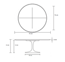 Ver imagem 2 de Mesa de Jantar Tulipa Saarinen Redonda 70cm Tampo Nogueira - Preto