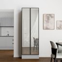 Ver imagem 1 de Cristaleira Planejada 2 Portas Vidro Reflecta 70cm Nara CabeCasa MadeiraOriginals Cinza