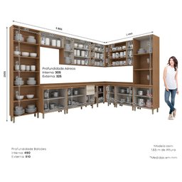 Cozinha Modulada Ambiente Requinte 13 Peças Nature Areia Hp - Henn - 3