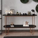 Ver imagem 2 de Aparador Requinte Pés de Aço Tubular 160 cm Preto/Cobre