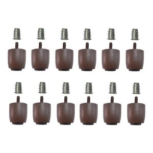 12 Pé Madeira Jr Marrom C/ Bucha Cama Box Baú Queen King 4cm