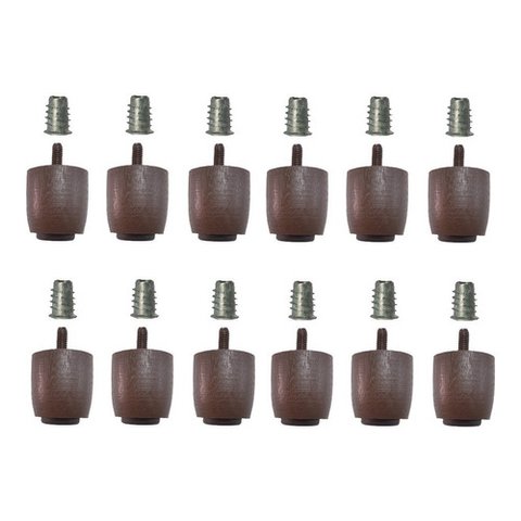 12 Pé Madeira Jr Marrom C/ Bucha Cama Box Baú Queen King 4cm
