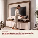 Ver imagem 3 de Estante de TV 70 pol 180cm Mabel Off White/Castanho H01 - D’Rossi