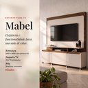 Ver imagem 2 de Estante de TV 70 pol 180cm Mabel Off White/Castanho H01 - D’Rossi