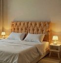 Ver imagem 1 de Cabeceira Cama Box Solteiro Leticia 160cm Suspensa Retangular Bege