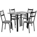 Ver imagem 2 de Conjunto Tubular de Mesa e Cadeiras Palma Preto/Chanel/Ocre