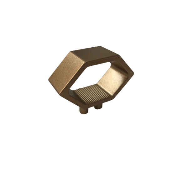 Puxador de Gaveta Sobrepor Elemento Zen Dourado Fosco - Pequeno