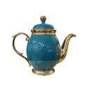 Ver mais imagens de Jogo de 6 Xícaras e Bule para Chá e Café Verde com Detalhes Dourado