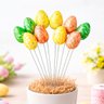 Enfeite Páscoa Palitos Ovos Coelho Colorido 20cm Kit 96pçs - 3