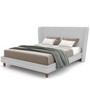 Ver imagem 4 de Cabeceira King Nilo 195cm com Cama Pés Madeira Suném P05 Linho Cinza Claro Bouclê Cru - Lyam Decor