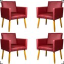 Ver imagem 1 de Kit 4 Poltronas Decorativa para Sala Recepção Consultório Nina Corino Cores Pé Palito 30 Cm Castanho