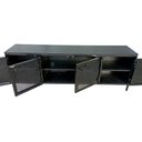 Ver imagem 3 de Rack Industrial com 4 Portas de Ferro e Revestimento de Madeira - Cor Preta