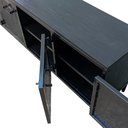 Ver imagem 5 de Rack Industrial com 4 Portas de Ferro e Revestimento de Madeira - Cor Preta