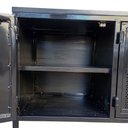 Ver imagem 6 de Rack Industrial com 4 Portas de Ferro e Revestimento de Madeira - Cor Preta