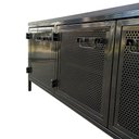 Ver imagem 4 de Rack Industrial com 4 Portas de Ferro e Revestimento de Madeira - Cor Preta