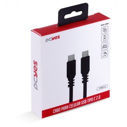 CABO PARA CELULAR USB TIPO C 2.0 PARA USB TIPO C / TYPE C 2 METROS PRETO - PUCP-02 - 7
