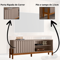 Rack Sala para Tv até 80 Polegadas Aurora:grigio - 4