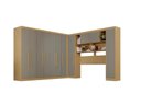 Ver imagem 2 de Guarda-Roupa Casal Modulado Canto 11 Portas com Espaço para Cama Multimóveis Madeirado/Cinza