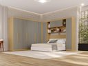 Ver imagem 1 de Guarda-Roupa Casal Modulado Canto 11 Portas com Espaço para Cama Multimóveis Madeirado/Cinza
